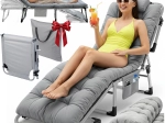 Lit de camp pliant et transat de jardin ChillWell Dream – gris
