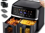 Friteuse à air chaud à double cuve 10,2 l 1700 W BERDSEN