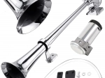 Klaxon pneumatique 150 dB avec trompette chromée et compresseur 12 V
