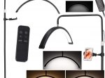 Lampe cosmétique LED arquée 36 W avec température réglable et pied