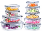 Bocaux alimentaires en verre avec couvercle et joint, set de 9 pièces