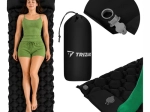 Matelas de camping autogonflant pour 1 personne Trizand 190 × 60 cm avec pompe à pied et housse