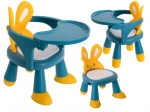 Chaise enfant avec tablette amovible lapin jaune-bleu