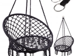 Fauteuil suspendu nid de cigogne avec dossier noir 80 cm