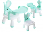 Fauteuil pour enfant repas et jeu lapin – menthe