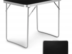 Table de pique-nique de tourisme pliante 80 × 60 cm, noire