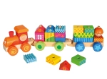 Train en bois Bino avec maisons