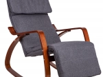 Fauteuil à bascule avec repose-pieds réglable et accoudoirs en bois ModernHome