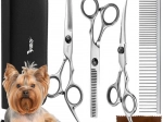 Ensemble de ciseaux de toilettage pour chiens Purlov avec étui