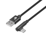 Câble USB vers USB‑C 1,5 m à angle droit, tressé noir