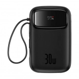Batterie externe Baseus QPow 2 10000 mAh, 30 W, 2× USB‑C, noir