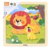 Puzzle en bois lions 9 pièces