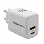 35W GaN | 5-20V | 1,5-3A | 1xUSB-C PD | 1xUSB QC 3.0 | Blanc