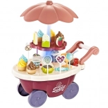 Chariot de crème glacée pour enfants avec accessoires et lumières