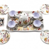 Service à thé en métal pour enfants, 15 pièces