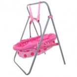 Berceau à bascule pour poupées avec structure en métal