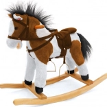 Cheval à bascule brun-blanc