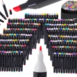 Marqueurs alcool double pointe en étui, 168 couleurs