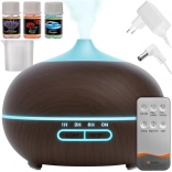 Diffuseur d’arômes et humidificateur ultrasonique 400 ml avec LED, ionisation et télécommande