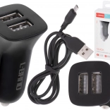 Chargeur auto rapide adaptateur 2× USB avec câble micro USB L-BRNO