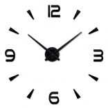 Horloge murale adhésive DIY grande 80-120 cm noire