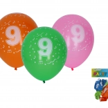Ballons gonflables 30 cm avec le chiffre 9, lot de 5 pièces
