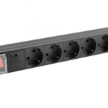 PDU multiprise 19" pour rack 1U 10A 7x SCHUKO 2 m noir C14