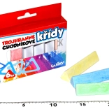 Craies de trottoir triangulaires colorées, 6 pcs