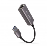 AXAGON USB-A 3.2 Adaptateur Gigabit Ethernet au châssis métallique, gris titane