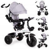 Tricycle pour enfant avec siège rotatif 360° et capote gris ECOTOYS
