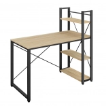 Bureau informatique avec quatre étagères et pieds réglables, chêne Sonoma