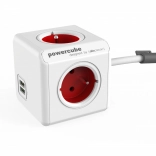 Multiprise rallonge PowerCube Extended USB 1,5 m, rouge