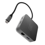 Hub USB‑C GREEN CELL 6‑en‑1 avec HDMI, RJ45 et alimentation USB‑C PD
