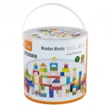 Blocs de construction en bois – 100 pièces dans un seau