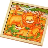 Puzzle en bois lion de l’édition Safari