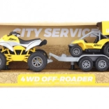 Quad à piles avec remorque et buggy, lumière et son