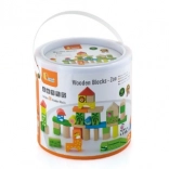 Blocs de construction en bois Zoo, 50 pièces