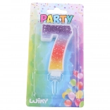 Bougie de fête chiffre 7 Étoiles