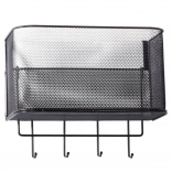 Panier suspendu en métal pour porte avec crochets