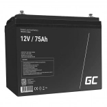 Batterie sans entretien AGM VRLA Green Cell AGM25 12V 75Ah (pour camping-cars, photovoltaïque, panneaux solaires, bateaux)