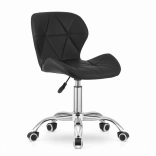 Chaise de bureau pivotante avec large dossier en similicuir – noire