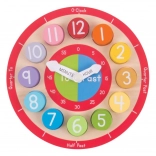 Bigjigs Toys horloge éducative en bois en anglais