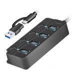 Hub USB à 4 ports, 3.2 Gen 1, noir