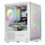 Boîtier PC blanc LOGIC Atos ARGB mini avec USB 3.0