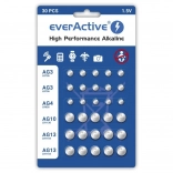 Lot de piles alcalines everActive 30 pcs mini