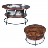 Table basse ronde avec deux étagères ModernHome