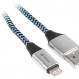 Câble réseau USB 2.0 Lightning iPhone noir-bleu 1 m