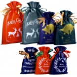 Sachets cadeaux de Noël Ruhhy, lot de 8, textile