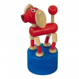 Detoa figurine à presser chien en bois