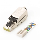 Connecteur modulaire RJ45 DIGITUS cat. 6A, PoE+, 10GbE, STP, blindé, métallique, sans outil